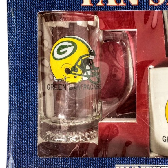 NIB Vintage Green Bay Packers Mug, & Shot Glass Fan Set By Hunter - Picture 4 of 12
